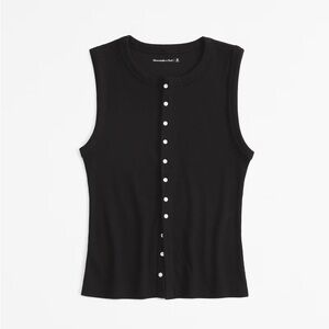 Abercrombie Rib Crew Button-Up Top